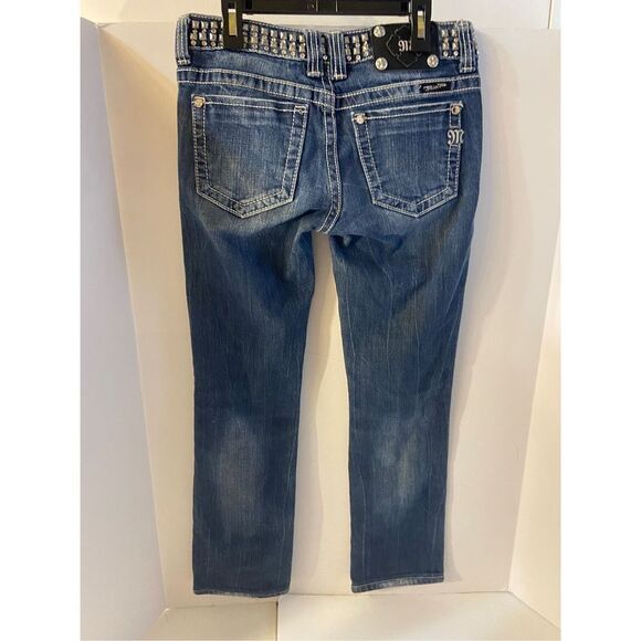 Miss Me blue denim jeans size 26 studs bling JP5130st - Picture 4 of 9